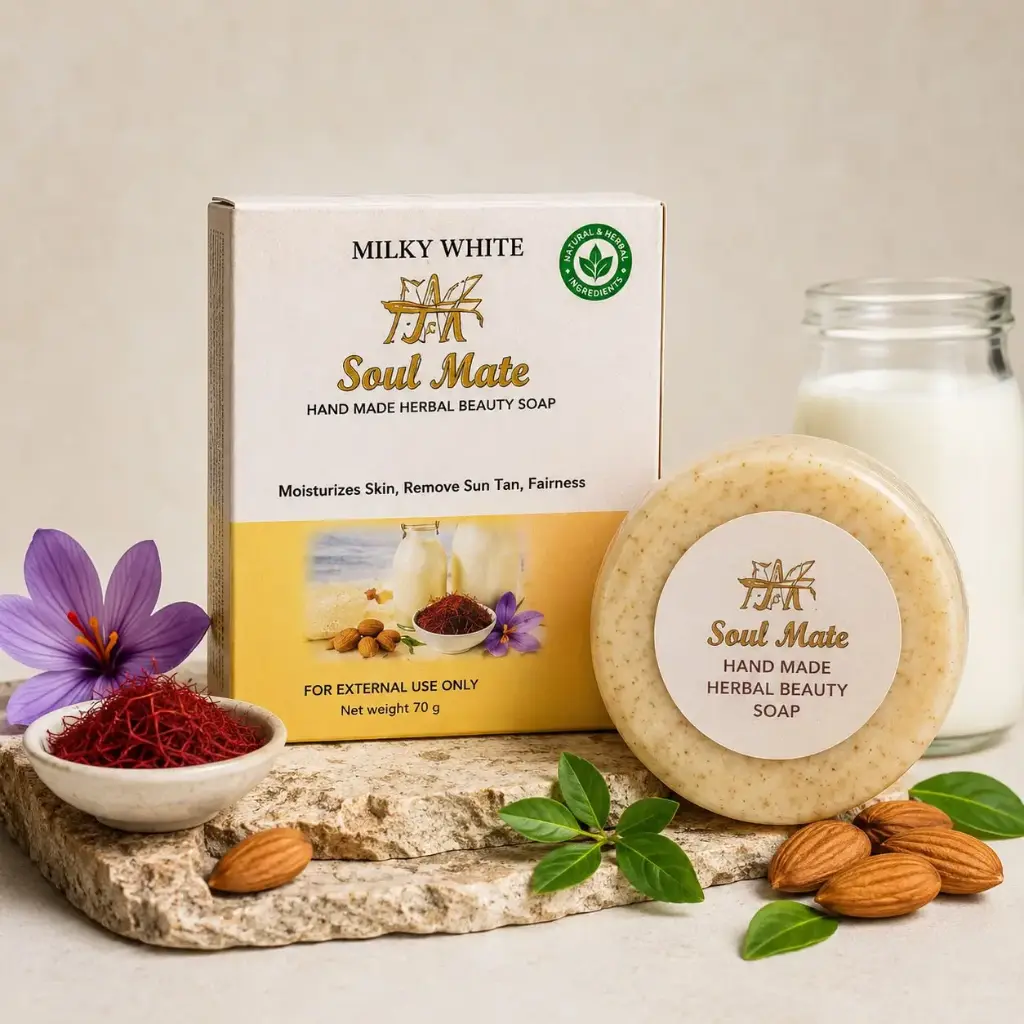 Am Soul Mate Milky White Handmade Herbal Beauty Soap